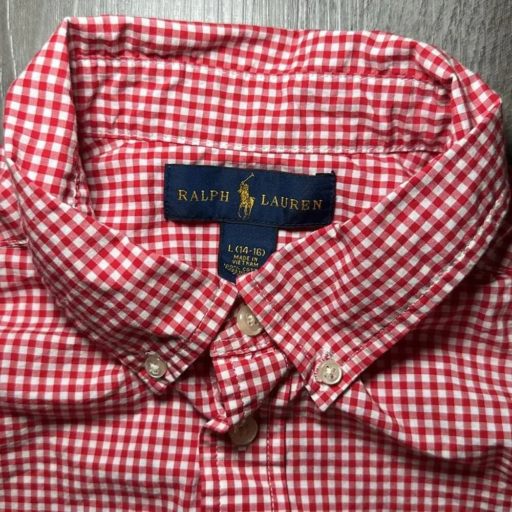 Ralph Lauren Gingham Long Sleeve Button Down - Large (14/16)